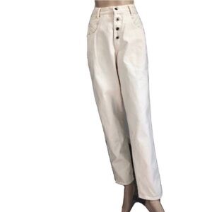 Zena Jean Cream High-Waisted Wide-Leg jeans